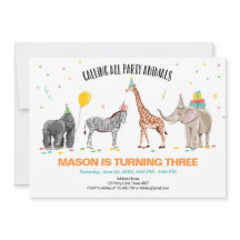 Chamando todos os animais de festas de Zoo Wild Bo