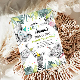 Convite Chamando Todos Os Animais Do Festa Garoto Safari A