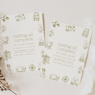 Convite Chamando todos os Aniversários de criança de Campe