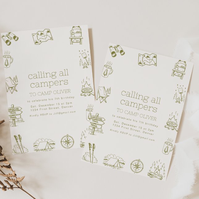 Convite Chamando todos os Aniversários de criança de Campe (Criador carregado)