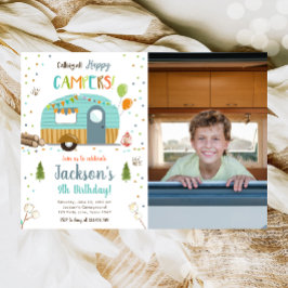 Convite Chamando Todos Os Campos Felizes Acampando Rapaz A