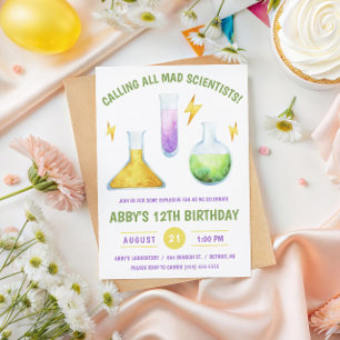 Convite Chamando todos os Cientistas Loucos! Festa de aniv