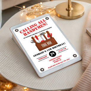 Convite Chamando todos os Handymen! Festa de aniversário d