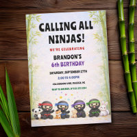 Chamando Todos os Ninjas Estrelas Coloridas Aniver
