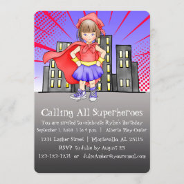 Convite Chamando todos os super-herói aniversário