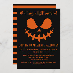 CONVITE CHAMAR A TODOS OS MONSTERS HALLOWEEN PARTITY