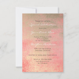 Convite Champaço Dourado Sepia Coral Branco Metálico Mínim