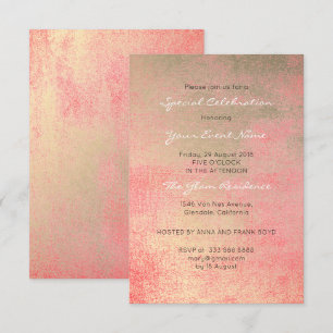 Convite Champaço Dourado Sepia Coral Branco Metálico Mínim