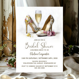 Convite Champagne and Floral High Heel Shoes