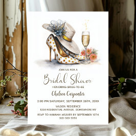 Convite Champagne and Gold Polka Dot High Heel Shoes