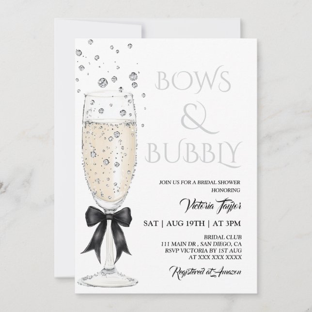 Convite Champagne Arcos e Bridal Shower Espumante (Frente)