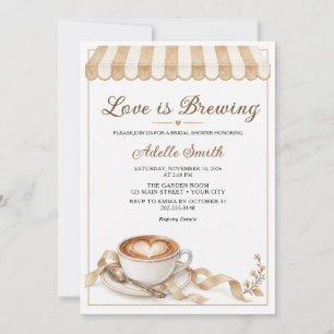 Convite Champagne Bege Love Is Brewing Chá de Noiva