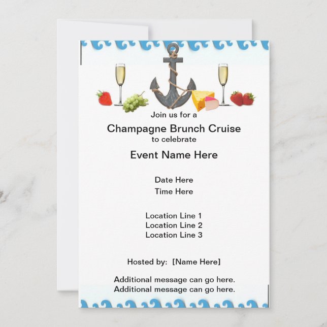 Convite Champagne Brunch Cruise Convida (Frente)
