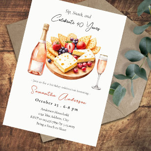 Convite Champagne & Charcuterie Aniversário de 40 anos Bru