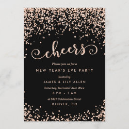 Convite Champagne Confetti Dots - Véspera de ano novo