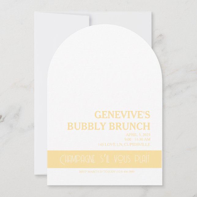 Convite Champagne Coquette (Frente)