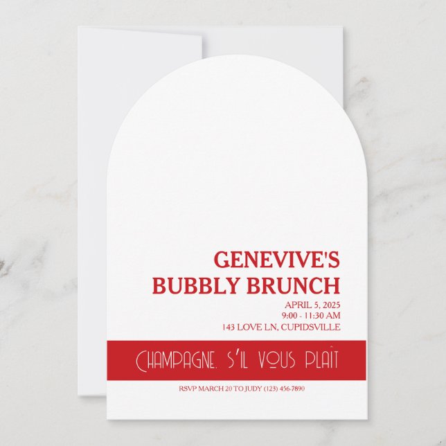 Convite Champagne Coquette (Frente)