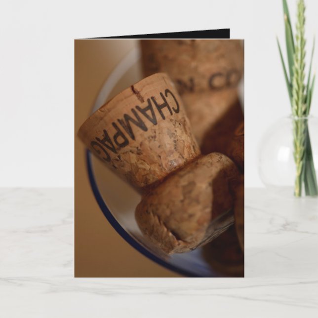Convite Champagne Corks Card -  You're Invited (Frente)