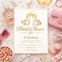 Champagne e Rosas para Chá de Noiva