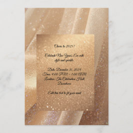 Convite Champagne Glow New Year 2025 Invitation – Editable