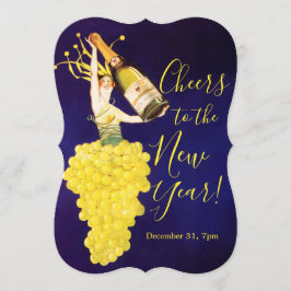 Convite Champagne Grapes New Year's Eve Invitation