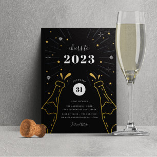 Convite Champagne Pop   New Years Eve Party