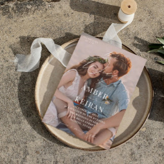 Convite Champagne Shades - Foto de Casamento V2