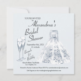 Convite Champaing Brunch e Chá de panela de espuma