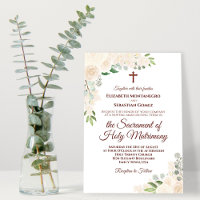 Champanhe Blush Floral Moderno Casamento Católico
