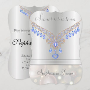 Convite Champanhe Bokeh Blue Topaz Sween