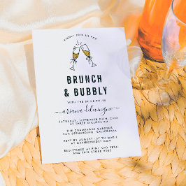 Convite Champanhe Brunch e Bridal Shower Borbulhante