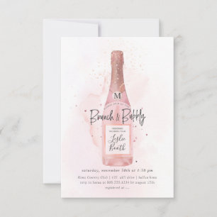 Convite Champanhe Cor de Água Pink PixDezines Brunch