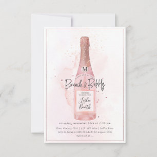 Convite Champanhe Cor de Água Pink PixDezines Brunch