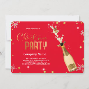 Convite Champanhe de Luxo de Natal Magical Elegante