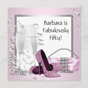 Convite Champanhe de salto alto As mulheres de aniversário