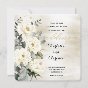 Convite Champanhe Dourado Desdemona Rosa Eucalyptus Weding