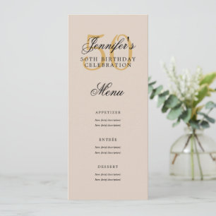 Convite Champanhe Dourado do menu de Festa de aniversário