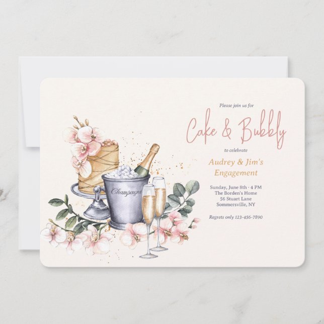 Convite Champanhe e Bolo (Frente)