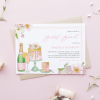 Champanhe e Bolo Floral de Bolo