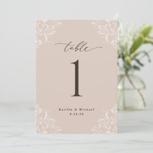 Convite Champanhe Elegante Números de Tabela de Casamento