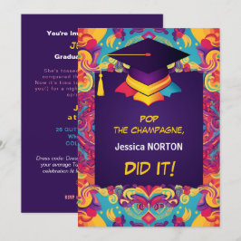 Convite Champanhe Engraçado e Confetti Bash