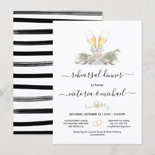 Convite Champanhe Ensaio de Janto de aquarela floral