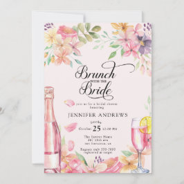 Convite  Champanhe Floral | Brunch de Chá de Noiva