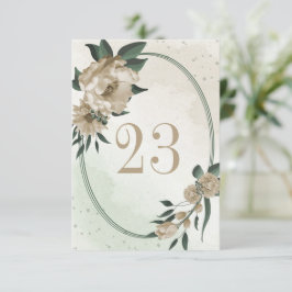 Convite champanhe flores verde-verde número geométrico da 