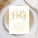 Convite Champanhe Moderno Elegante 60º Aniversário<br><div class="desc">Champanhe Moderno Elegante 60º Convite de Aniversário. Possui caligrafia minimalista e tipografia ousada.</div>