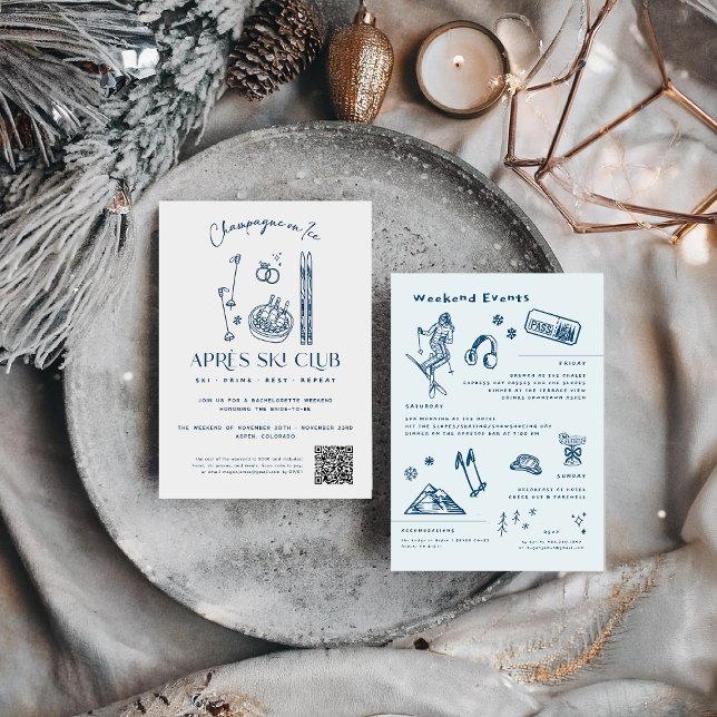 Convite Champanhe no gelo | Après Ski Winter Bachelorette (Criador carregado)