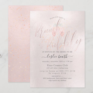 Convite Champanhe Rosa PixDezines Blush Brunch+Borracha