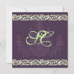 Convite Chandelier + ferro em formas brutas + videiras