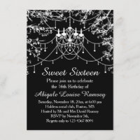 Chandelier, três luzes à noite Doce Dezesseis