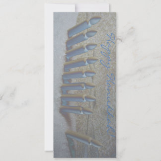 Convite Chanucá na neve! placa plana em papel metálico